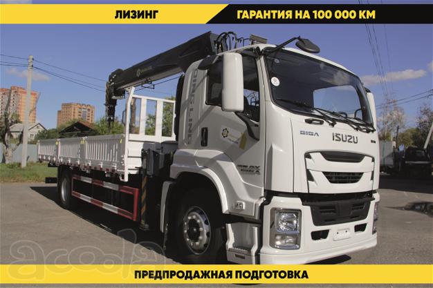 Бортовой автомобиль Isuzu Giga 4х2, 205 л. с, борт 6.5 м, c КМУ 5 т